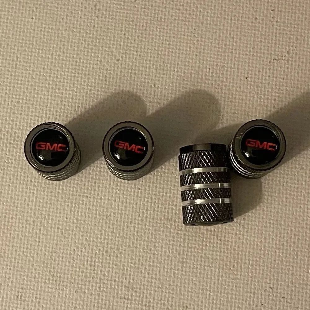 GMC Logo valve Stem caps in Gray set of 4 NWT